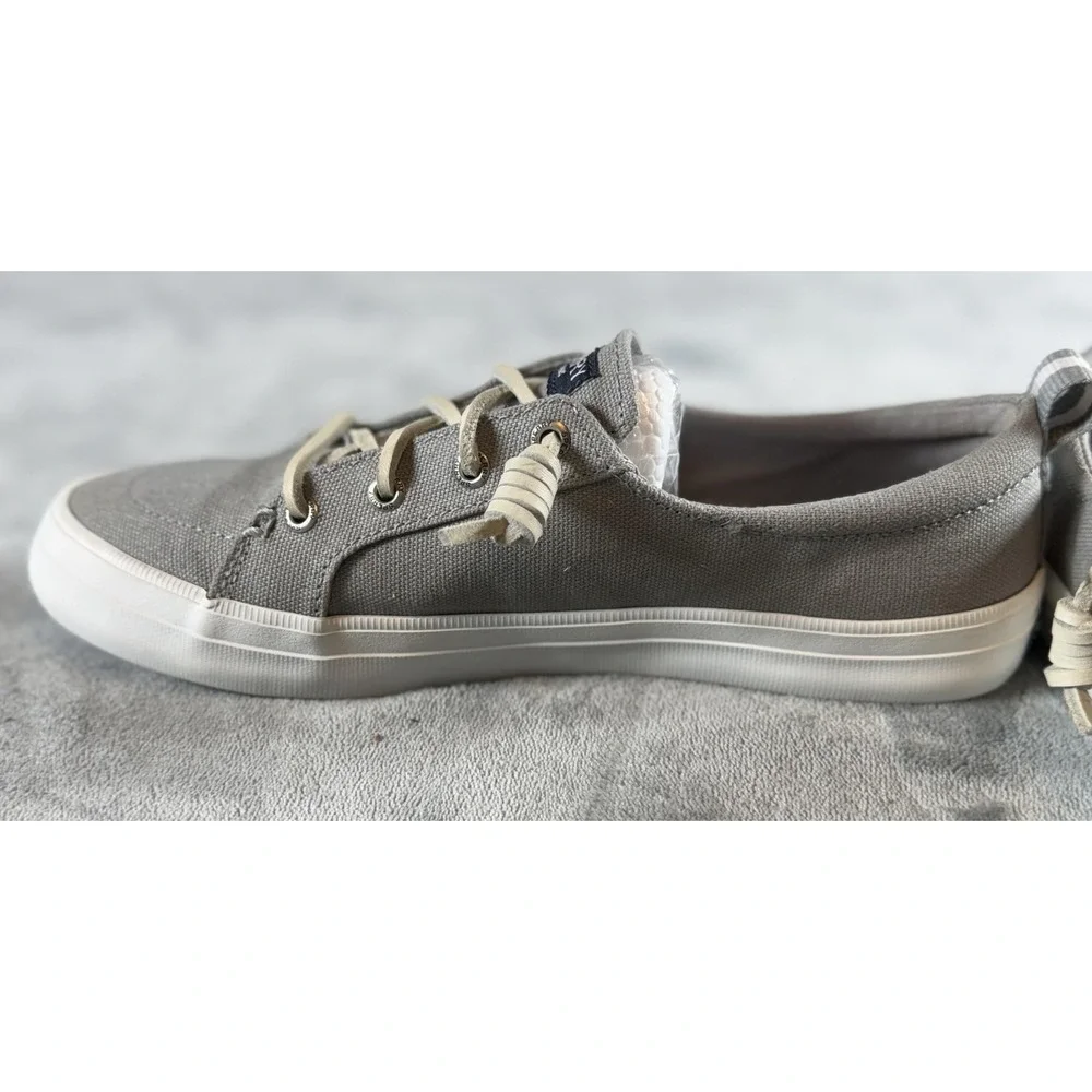 Sperry Shoes Womens Size 7 Gray Canvas Memory Foam Top-Sider Casual STS99042